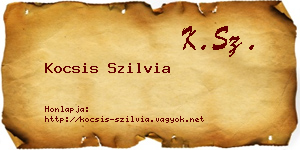 Kocsis Szilvia névjegykártya