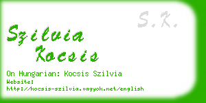 szilvia kocsis business card
